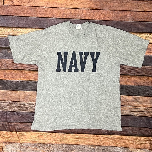 Navy Midshipmen Naval VTG Military Gray Mens Tshirt Graphic Uniform - Picture 1 of 5